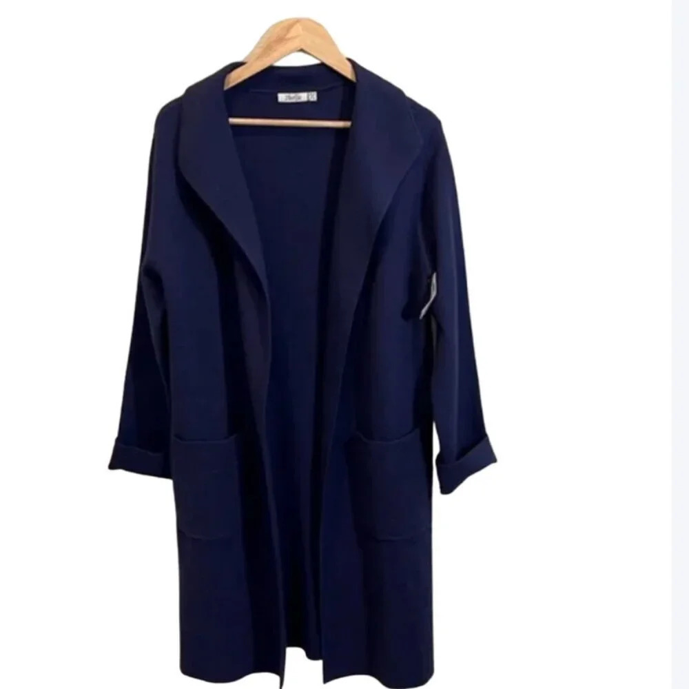 2bella open front cardigan marine blue xs/s